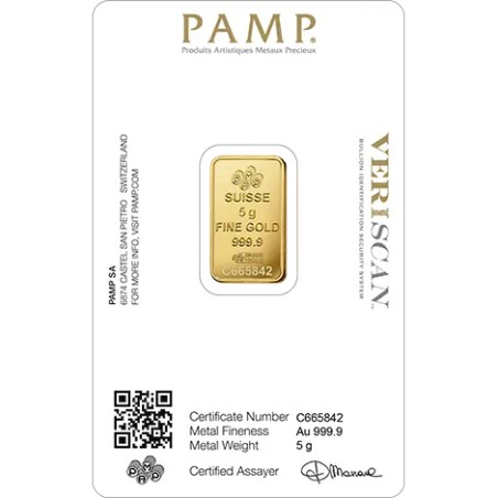 5g Lingot d'or | PAMP Fortuna