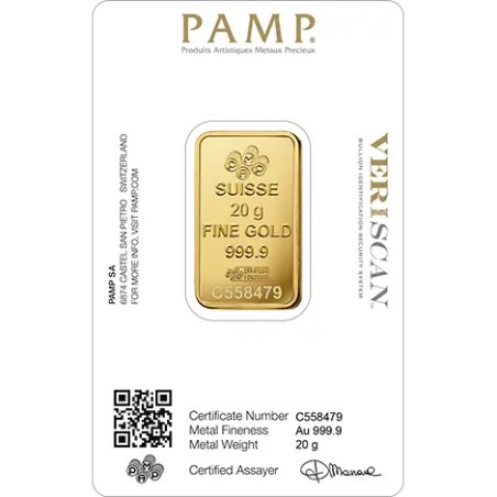 20g Lingot d'or | PAMP Fortuna