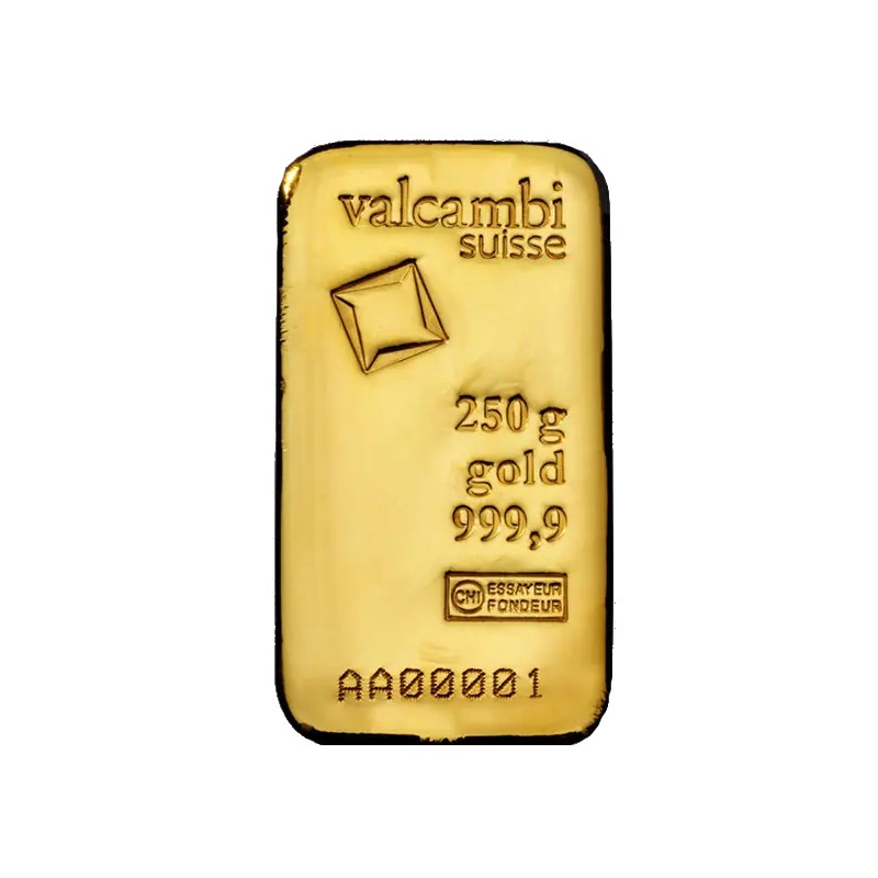 250g Lingot d'Or | Valcambi | Coulé