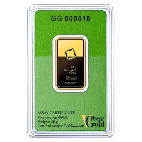 20g Lingot d'Or | Valcambi | Green Gold