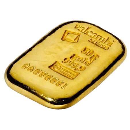 50g Lingot d'or | Valcambi | Coulé