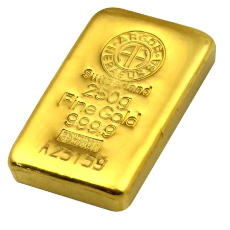 250g Lingot d'Or | Argor-Heraeus | Coulé