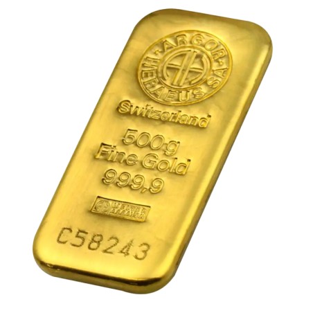 500g Lingot d'Or | Argor-Heraeus | Coulé