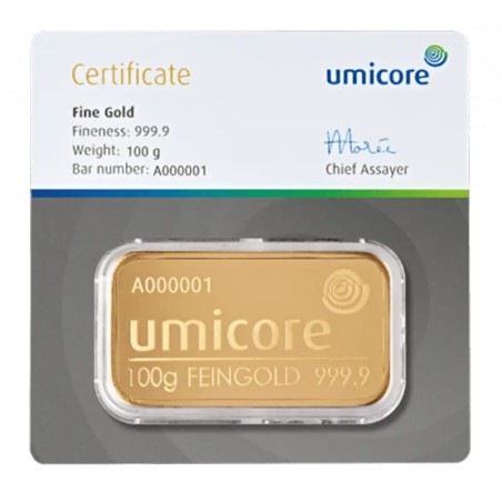 100g Lingot d'Or | Umicore | Frappé