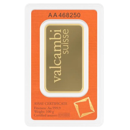 100g Lingot d'Or | Valcambi | Frappé