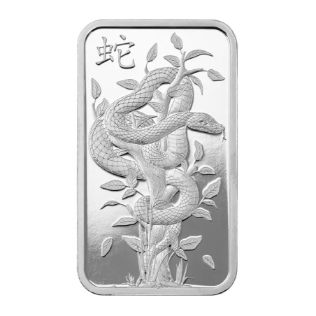 10g Légendes Lunaires Serpent Blanc Barre d'Argent | PAMP | 2025