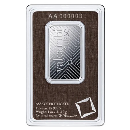 1 oz Lingot de Platine | Valcambi