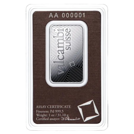 1 oz Lingot de Palladium | Valcambi