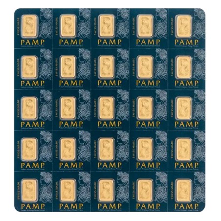 25 x 1g PAMP Lingot d'Or Multigram